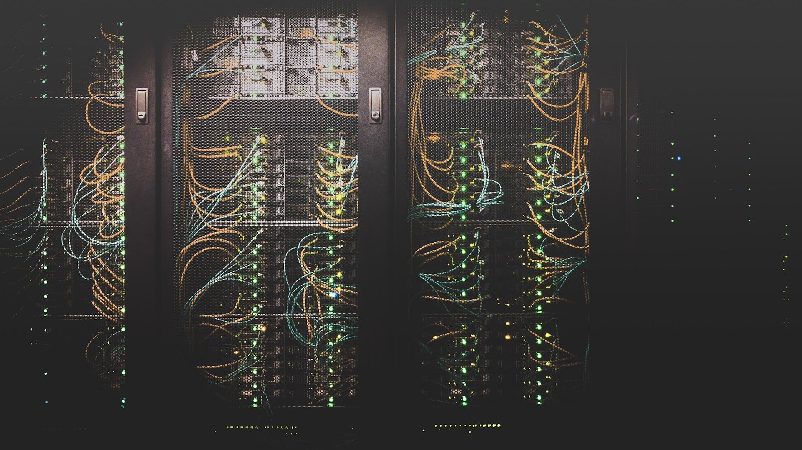 Cloud infrastructure represented through a structured server room